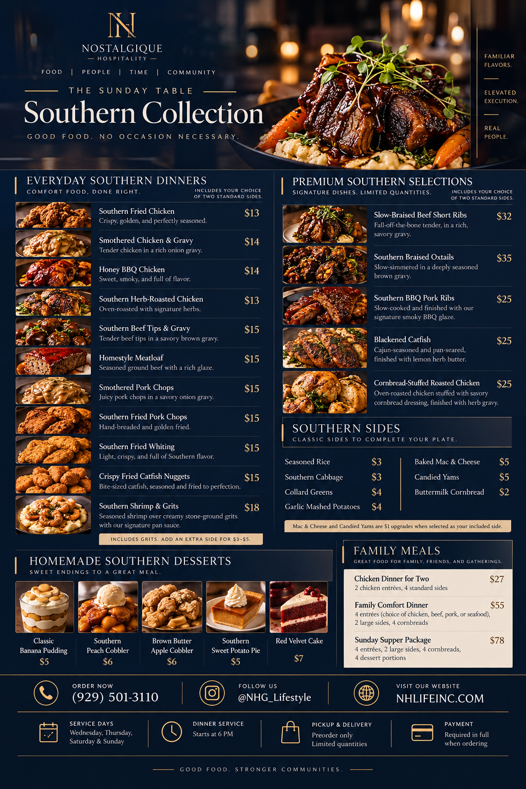The Sunday Table — Southern comfort dishes from Nostalgique Hospitality